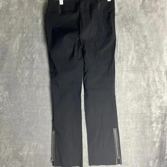 Vtg Y2K Bebe Womens 10 Viscose Nylon Dress Pants Zip Cuff Faux Leather Career - Picture 2 of 8